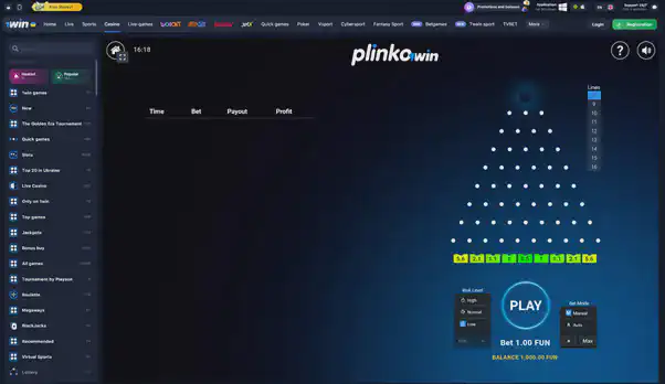 1win Plinko