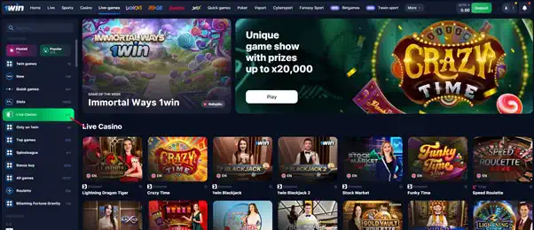 kasino langsung 1win dalam talian